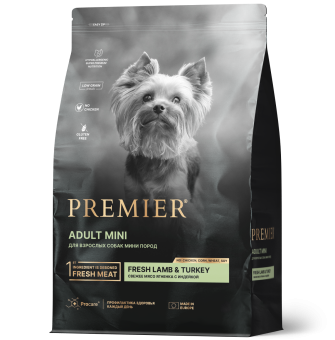 Premier Dog 1кг LambTurkey ADULT Mini (Свежее мясо Ягн с Инд для соб мел пор)					