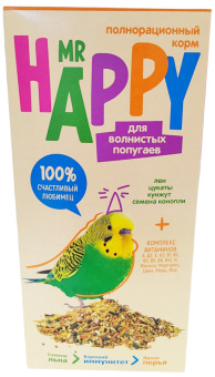 Корм MR HAPPY сухой для волнистых попугаев  400 г