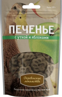 Дерев лак Печенье с уткой и яблоками, 100г
