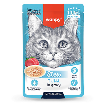 Wanpy Cat Дополнительный консервированный корм пауч для кошек тунец в собственному соку 70 г (36003)