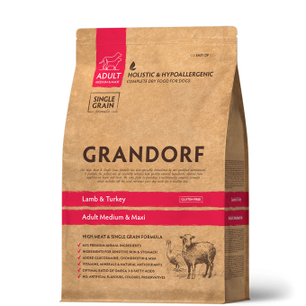 GRANDORF DOG 1кг Lamb Turkey Med/Maxi ягненок с индейкой для соб сред и круп пород 