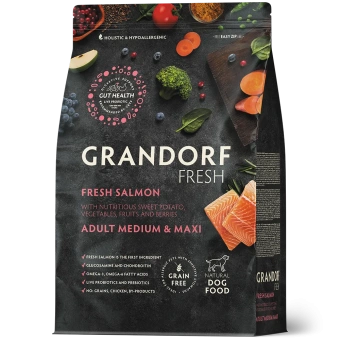 Grandorf dog adult филе лосося с бататом для собак средник и крупных пород 1 кг