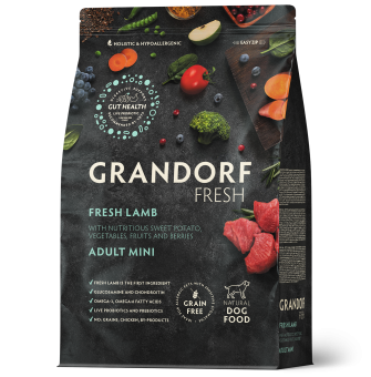 GRANDORF Fresh Dog 1кг Adult MINI LambSweet Potato (Свежее мясо ягненка с бататом для собак мелких пород)														