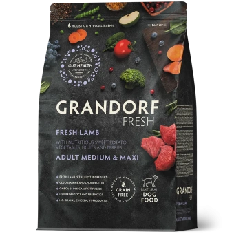 GRANDORF Fresh Dogt MEDMAXI LambSweet Potatо 1 кг (Свежее мясо ягненка с бататом для собак средних и крупных пород)