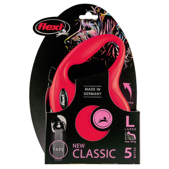 Рулетка  FLEXI NEW CLASSIC Lремень 5м 50кг красный 