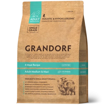 GRANDORF DOG 4 Meat PROBIOTIC MEDMAXI (4 мяса с пробиотиками для собак сред и крупных) 10 кг.													GRANDORF DOG 4 Meat PROBIOTIC MINI (4 мяса с пробиотиками для мини пород) 3 кг.													
