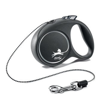 Рулетка Флекси Black Design XS (до 8 кг) 3 м трос черный/серебро (30009)