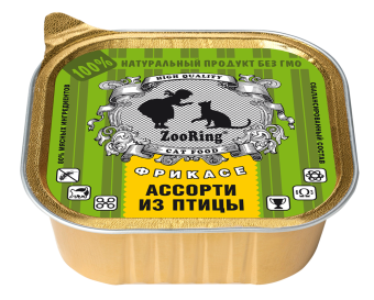 Консервы ZooRing для кошек паштет Ассорти из птицы, 100 гр
