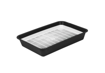 Туалет для кошек с сеткой, 40*26*6,5см,черный