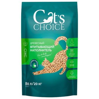 Древесный впитывающий наполнитель Cats choice 80 л/20 кг (35001)