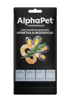 AlphaPet 0,048кш крем лакомство креветка моллюски для кошек