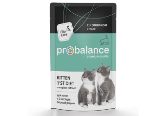PROBALANCE Д/КОТЯТ 85г (КРОЛИК  В ЖЕЛЕ ПАУЧ) 02РВ216