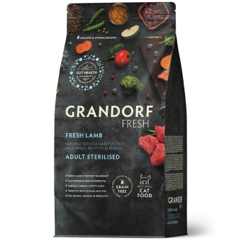 GRANDORF Fresh Cat 2кг STERILISED LambSweet Potato (Свежее мясо ягненка с бататом для стерилизованных кошек) 												