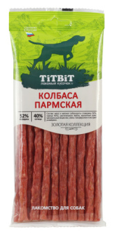 ЛАКОМСТВО TiTBiT: колбаса Пармская Золотая коллекция д/собак,  80 г