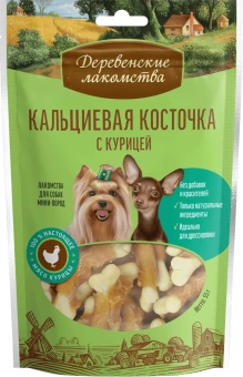 Дерев лак Кальциевая косточка с курицей для мини-пород, 55г