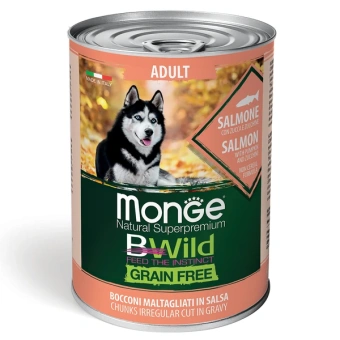 Monge Dog 400 гр консерва BWild GRAIN FREE Лосось с тыквой и кабачками для вз соб всех пор